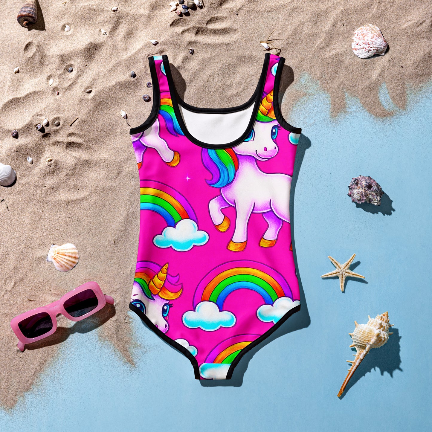 Rainhorn Girls High-Visibility One-Piece Swimsuit