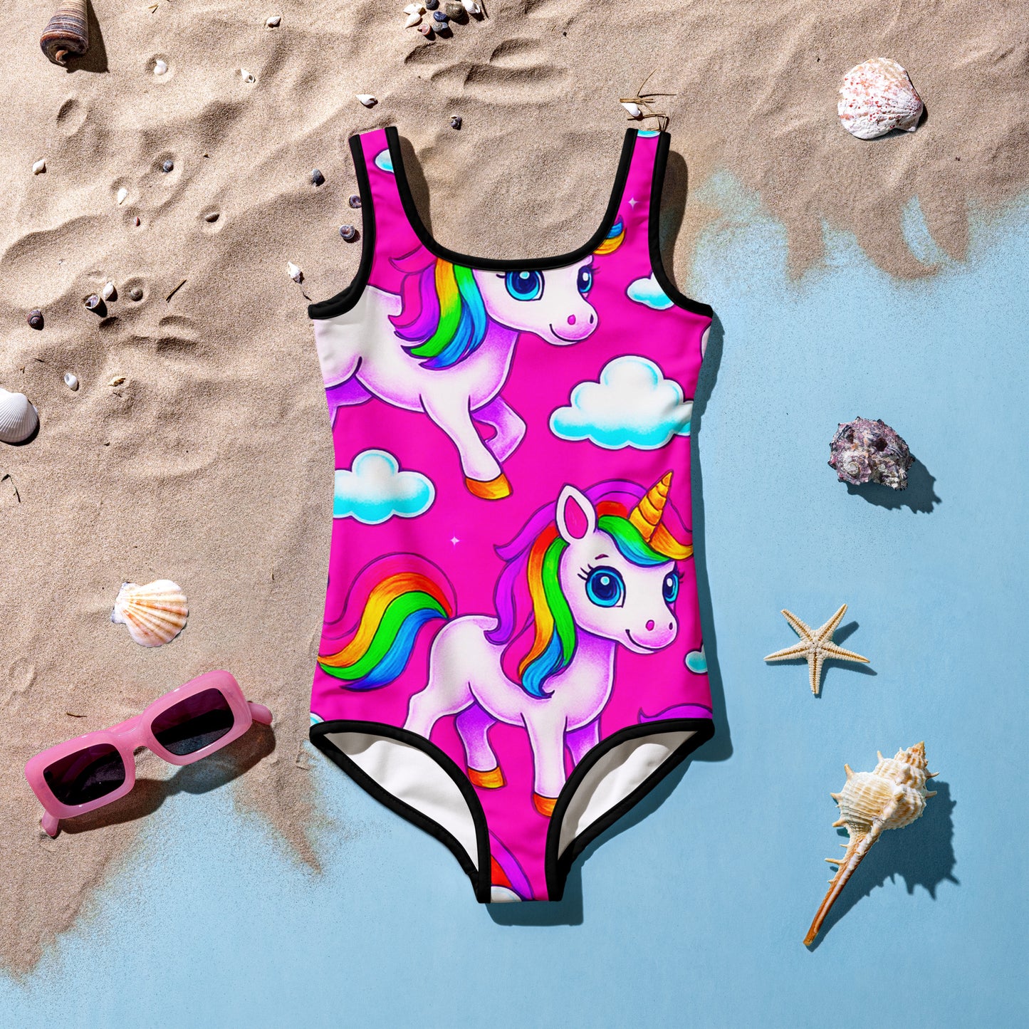 Rainhorn Girls High-Visibility One-Piece Swimsuit