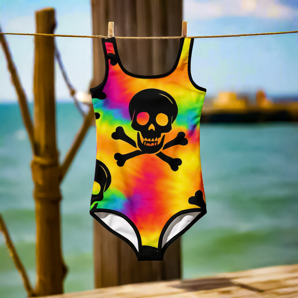 Here Comes Trouble Girls High-Visibility One-Piece Swimsuit