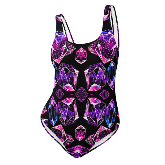 Amethyst Crystals One-Piece Swimsuit