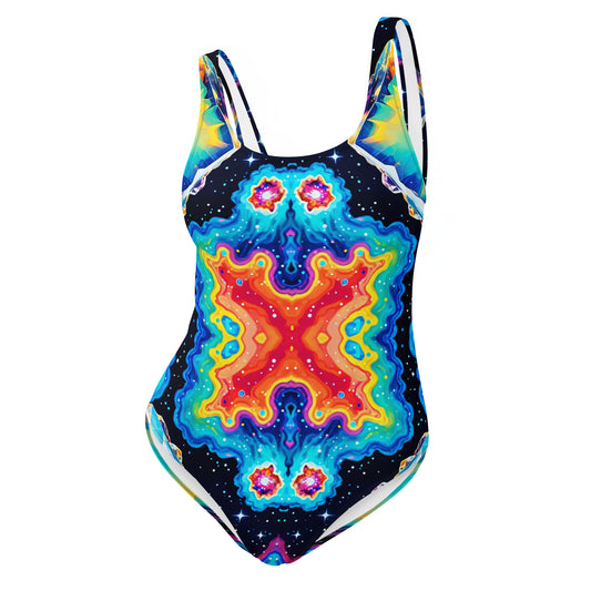 Rainbow Space Crystals One-Piece Swimsuit