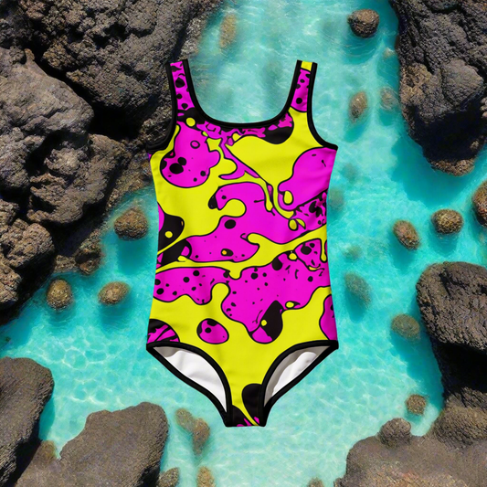 Taffy Explosion Girls High-Visibility One-Piece Swimsuit