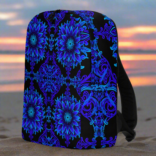 UV Floral Print Minimalist Backpack