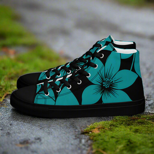 Women’s Teal flower print High Tops