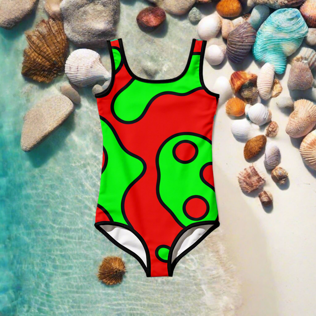 Alien Jelly Girls High-Visibility One-Piece Swimsuit