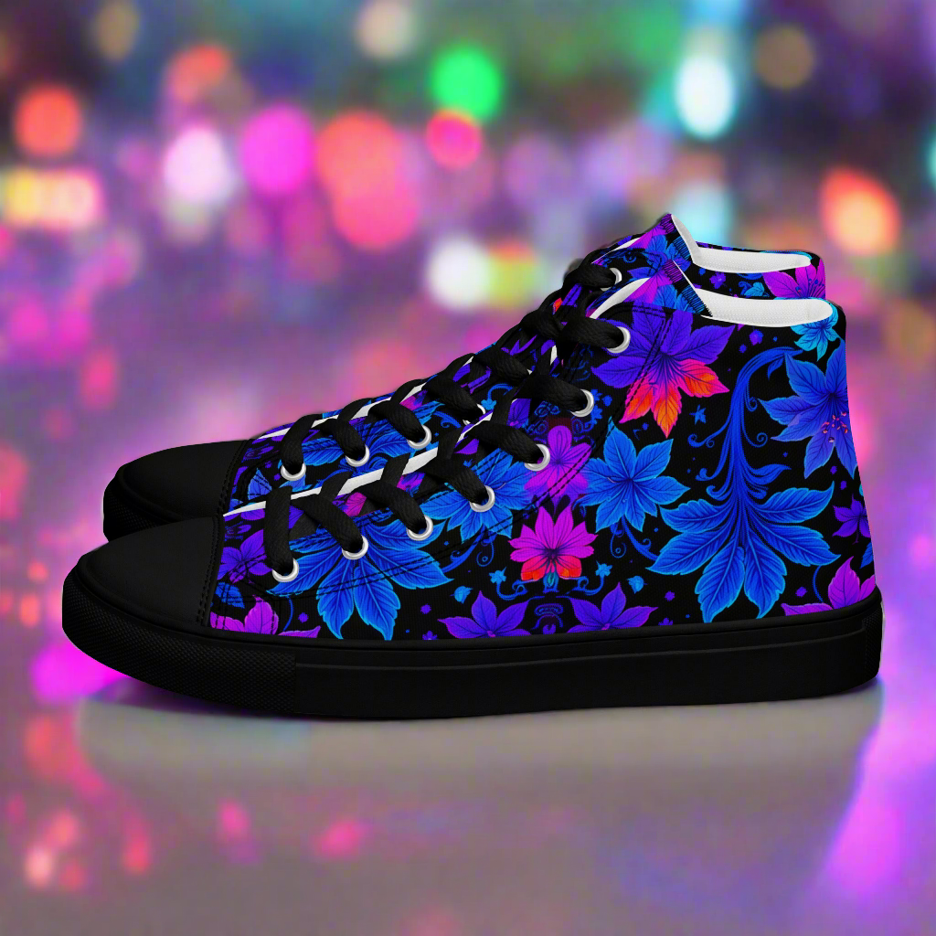 Men's Ultraviolet Floral high top canvas shoes