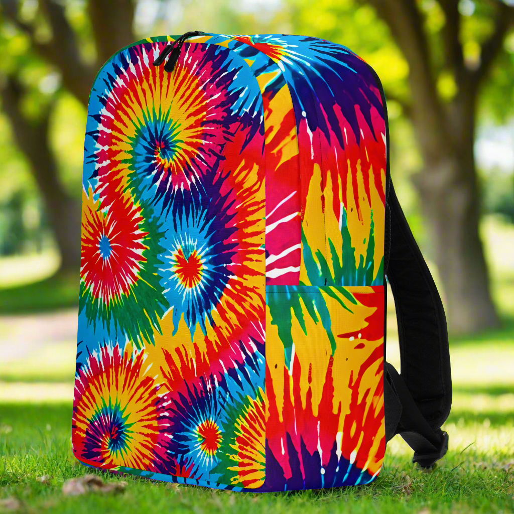 Tie-Dye Print Minimalist Backpack