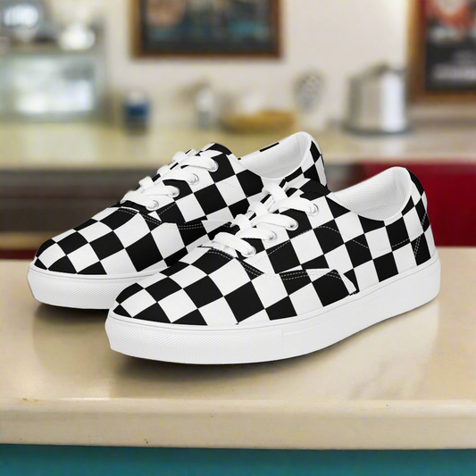 Men’s Checkered lace-up canvas shoes