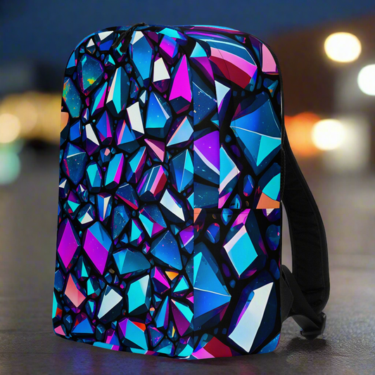 Iridescent Crystal Print Minimalist Backpack