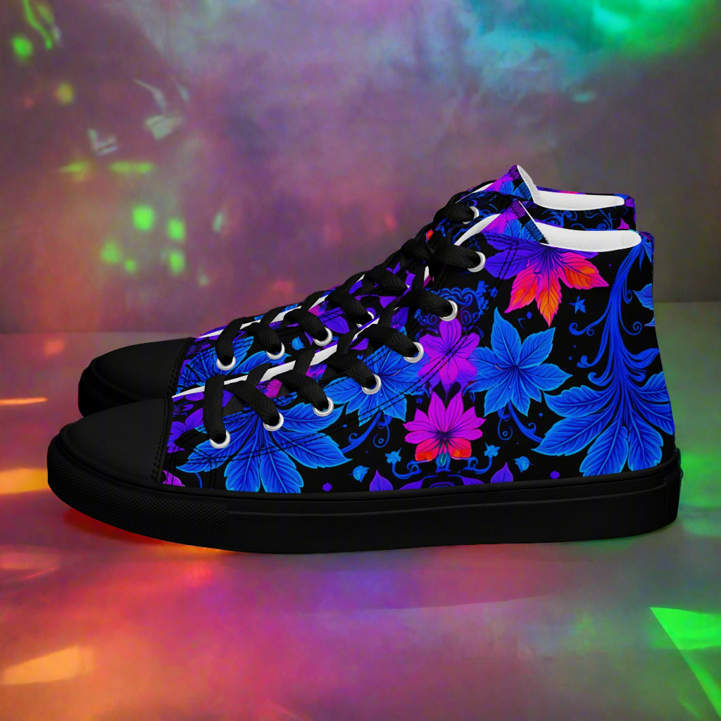 Women’s Ultraviolet Floral high top canvas shoes