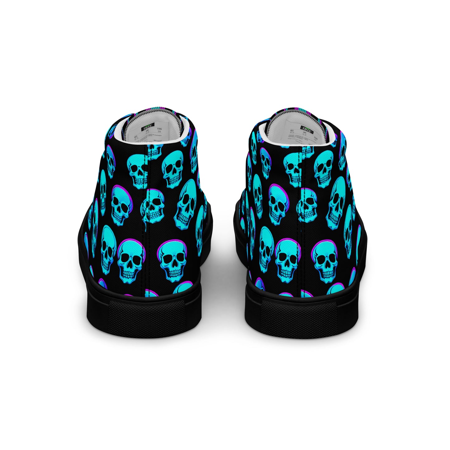 Men's Neon Skull High Top Canvas Shoes