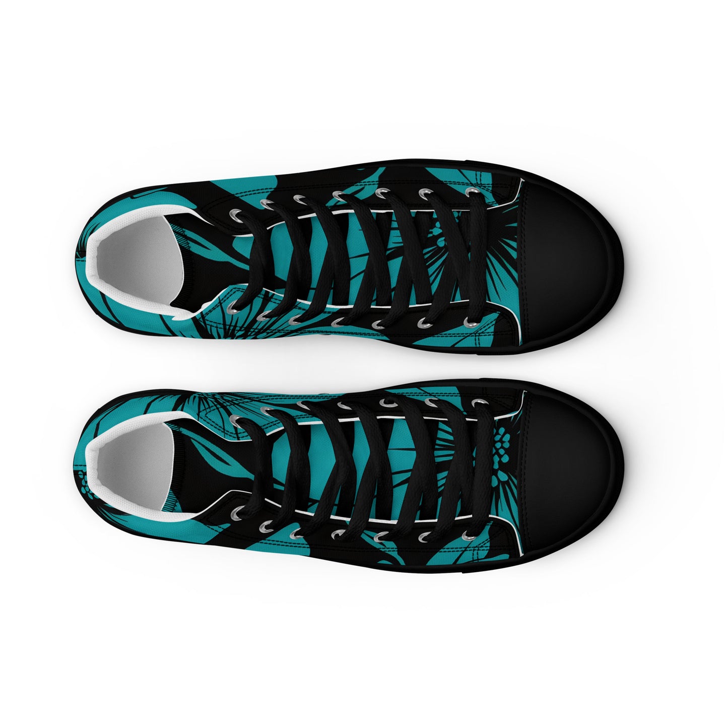 Men's Teal flower print High Tops