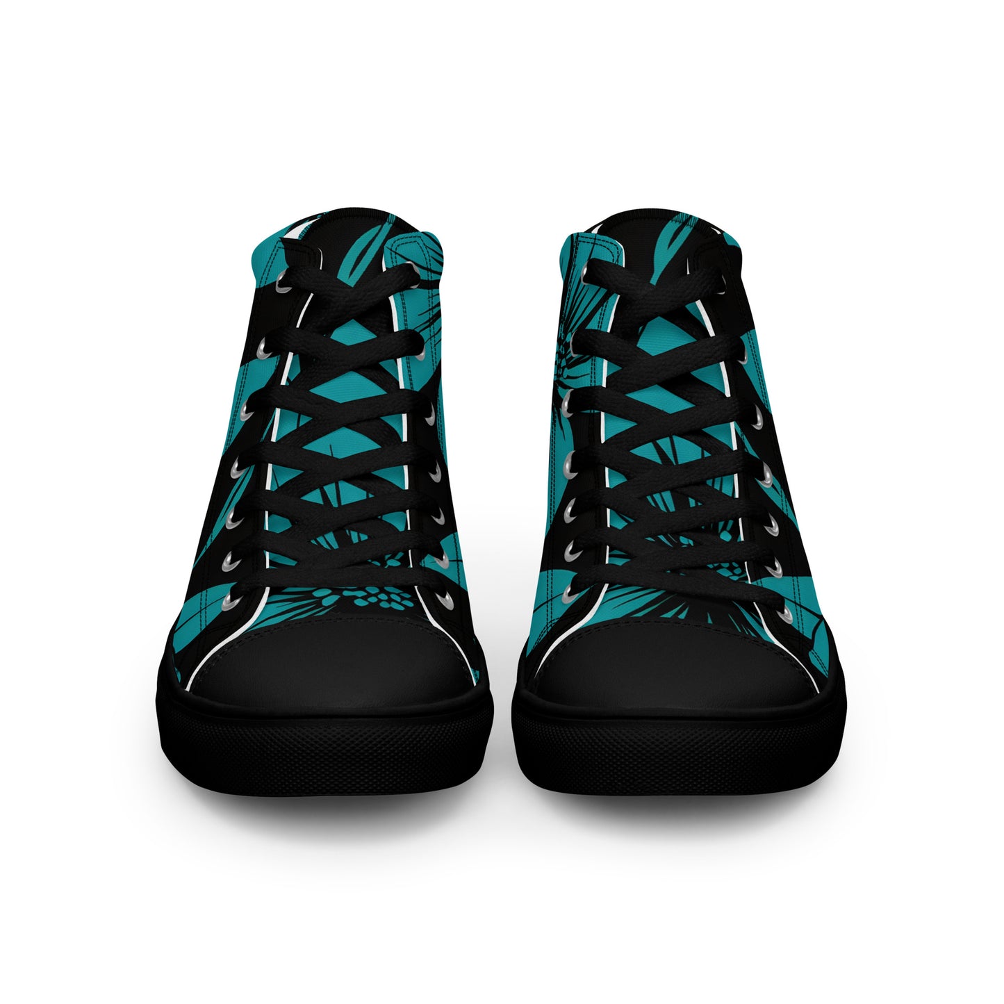 Men's Teal flower print High Tops