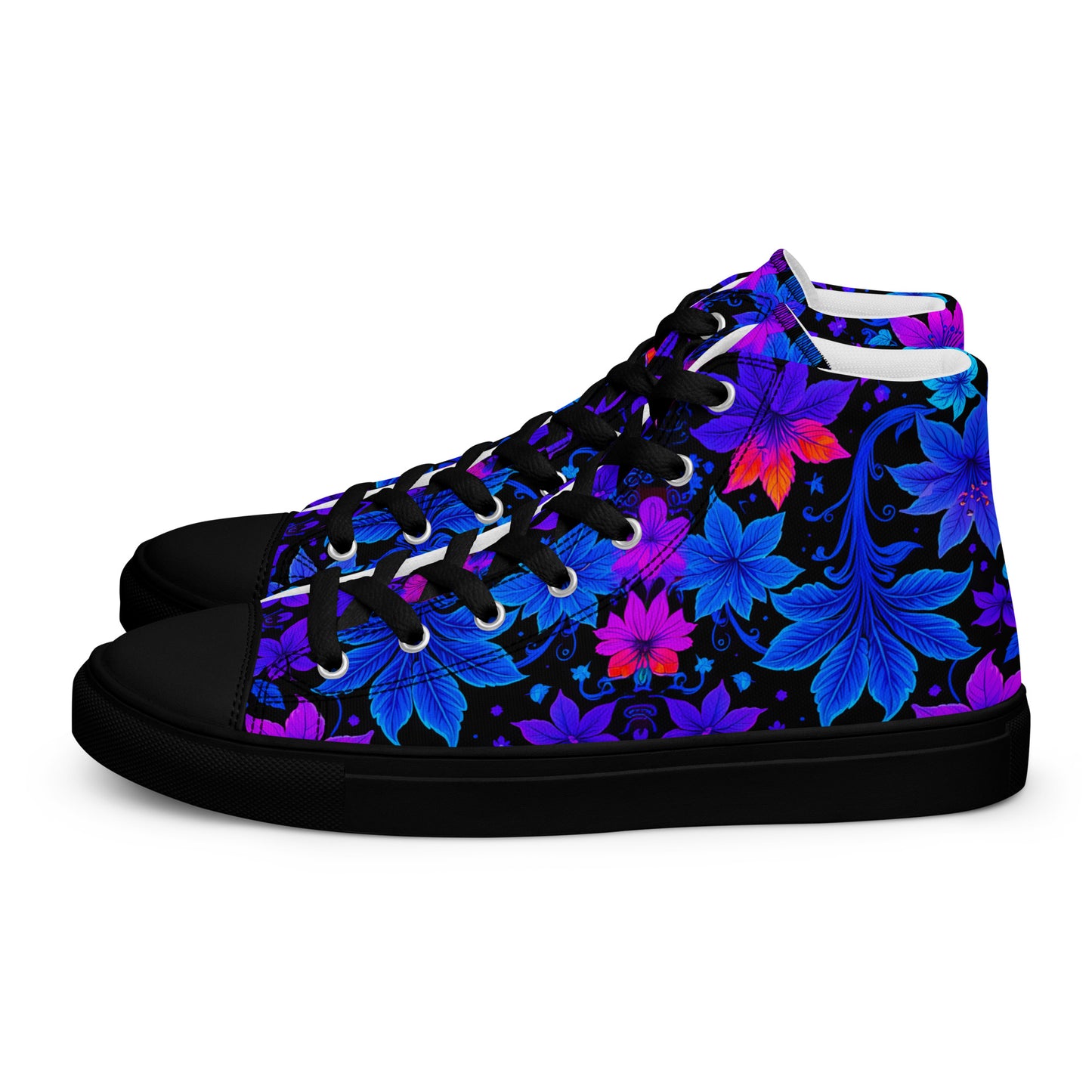 Men's Ultraviolet Floral high top canvas shoes