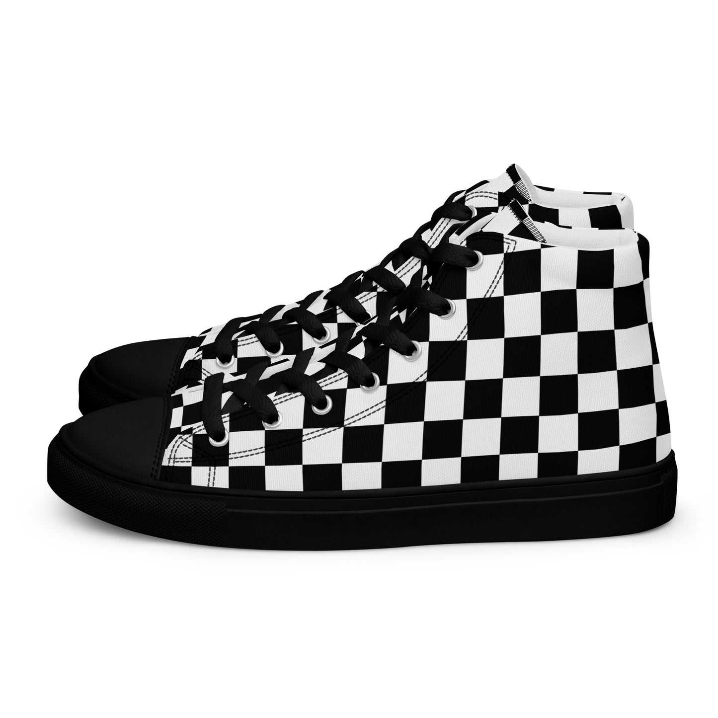 Men’s Checkered high top canvas shoes