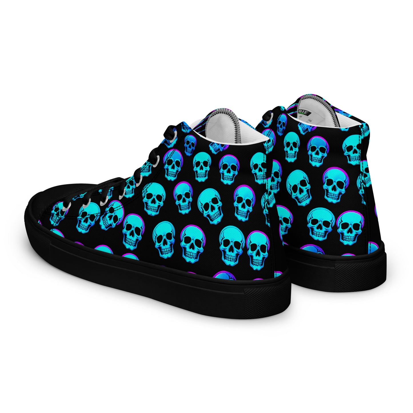 Men's Neon Skull High Top Canvas Shoes