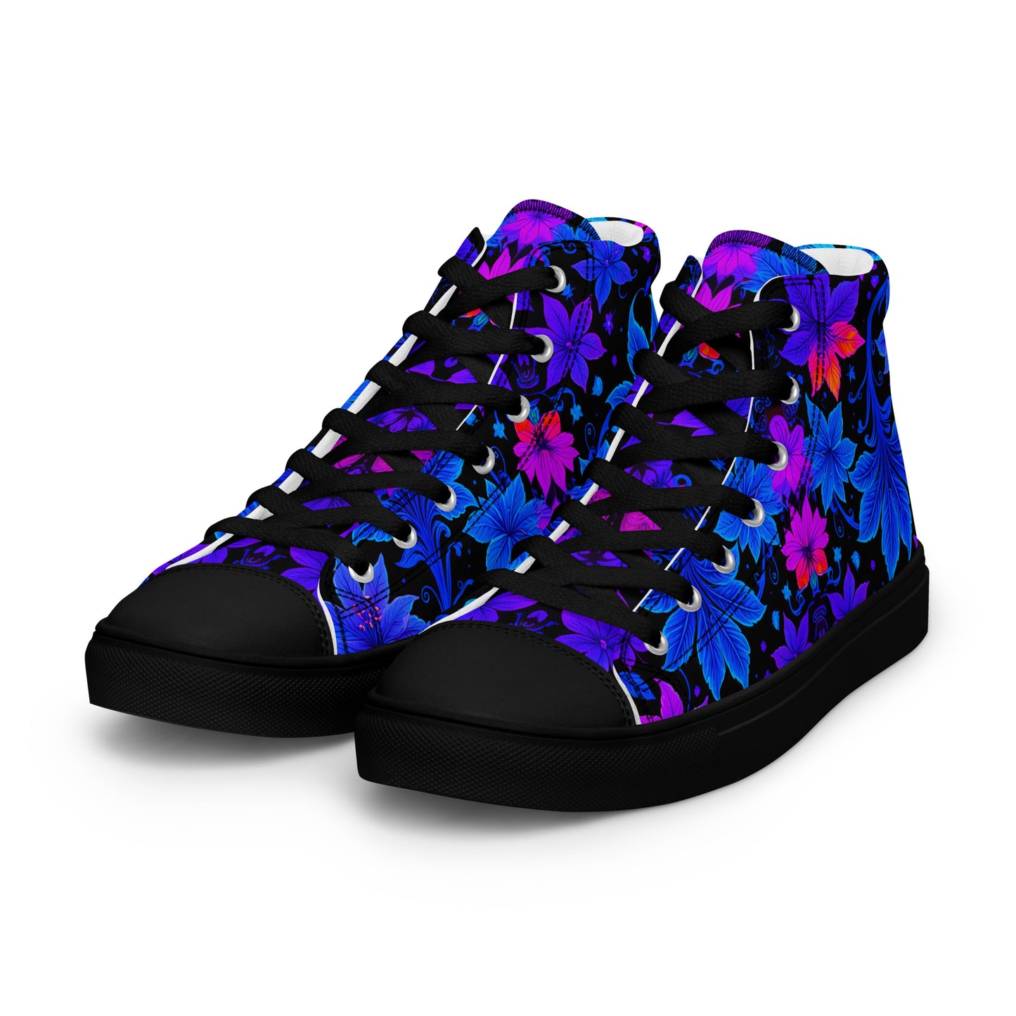 Men's Ultraviolet Floral high top canvas shoes