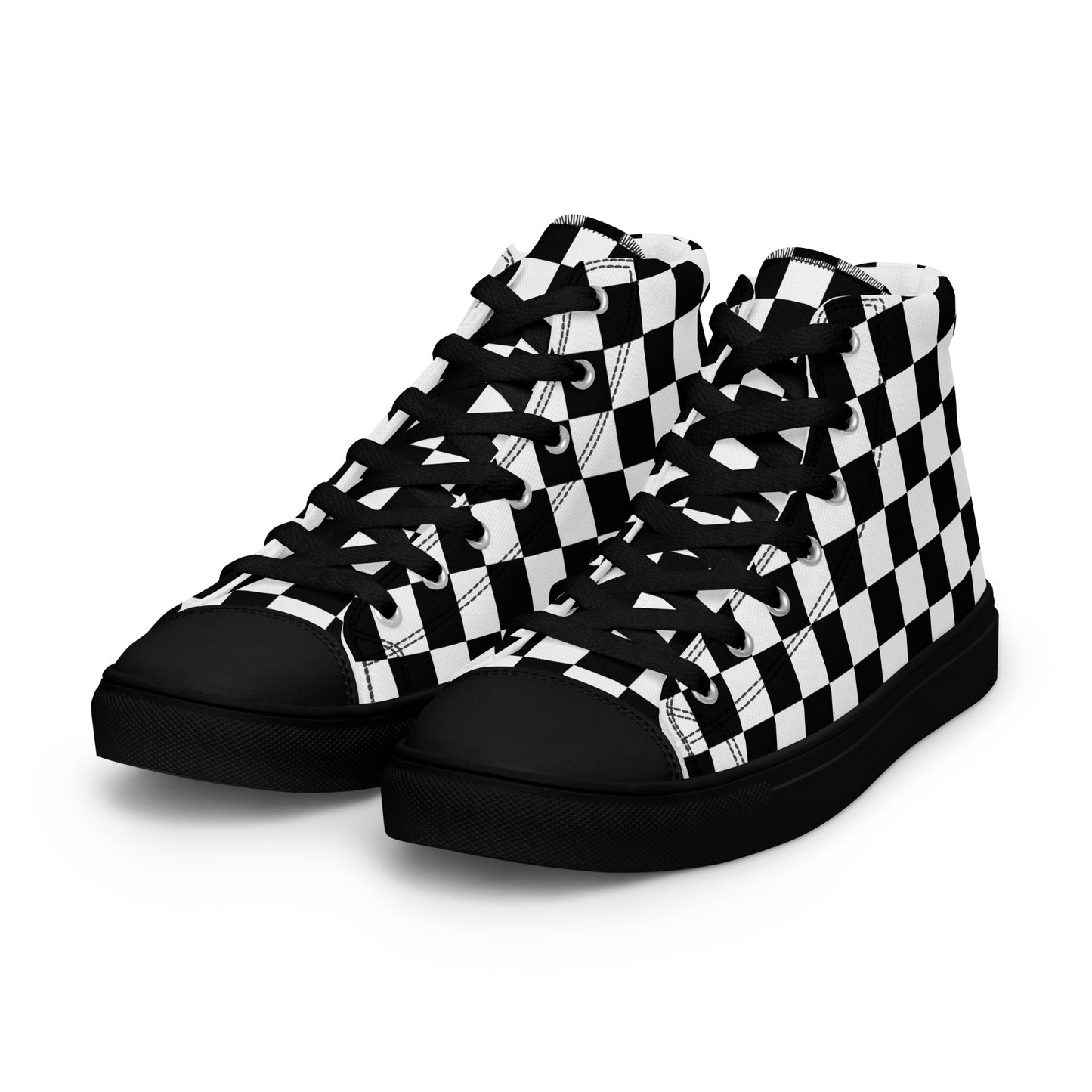 Men’s Checkered high top canvas shoes