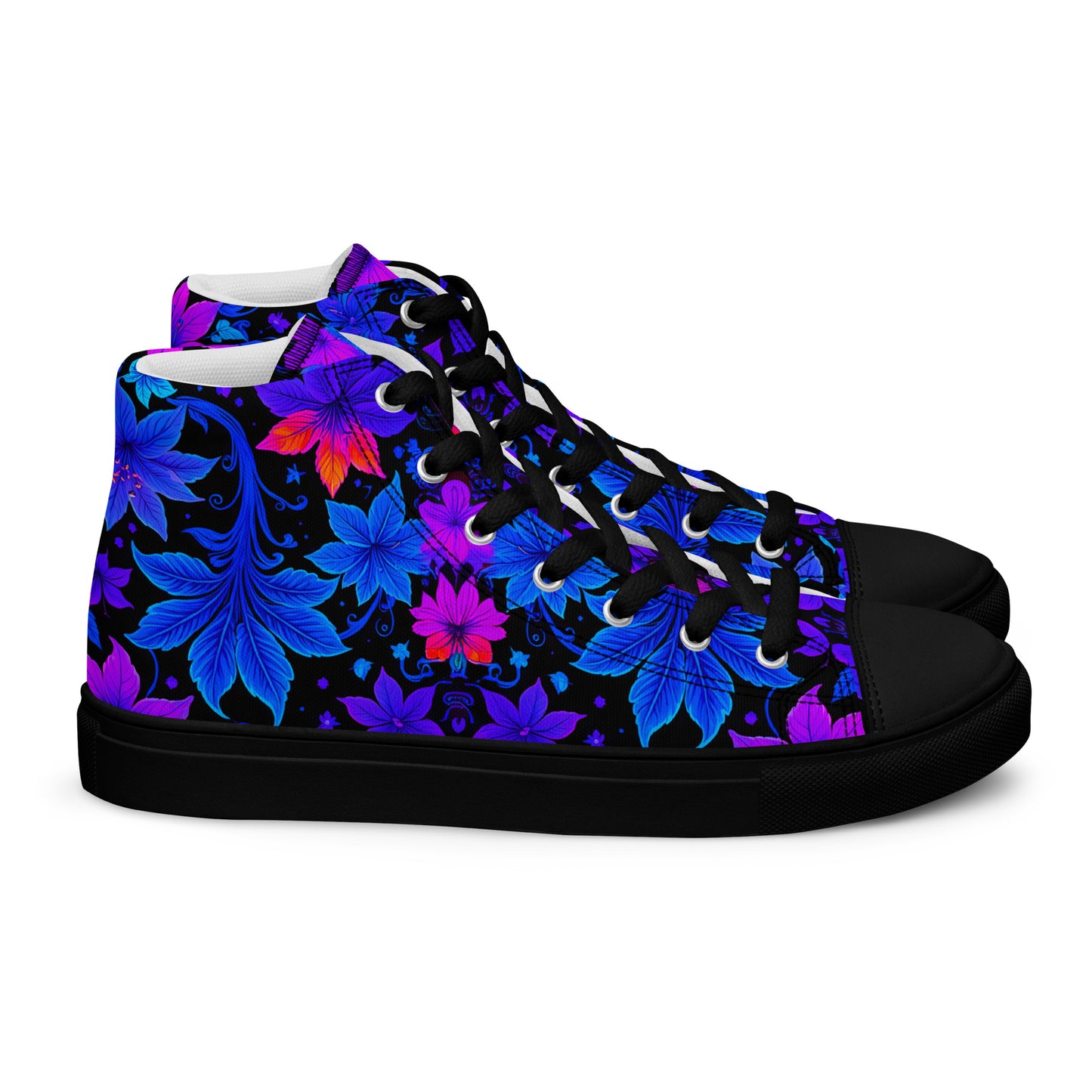 Men's Ultraviolet Floral high top canvas shoes