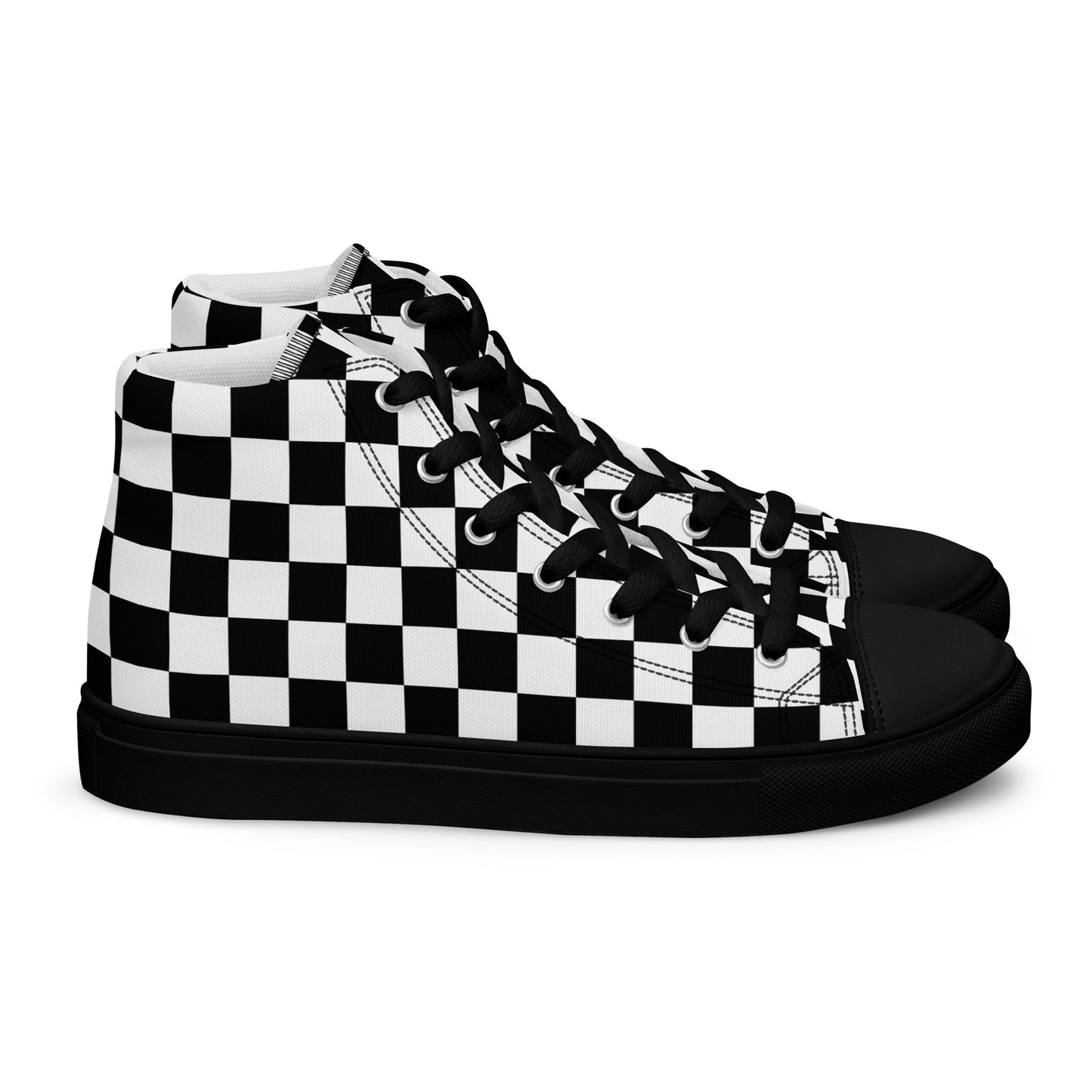 Men’s Checkered high top canvas shoes