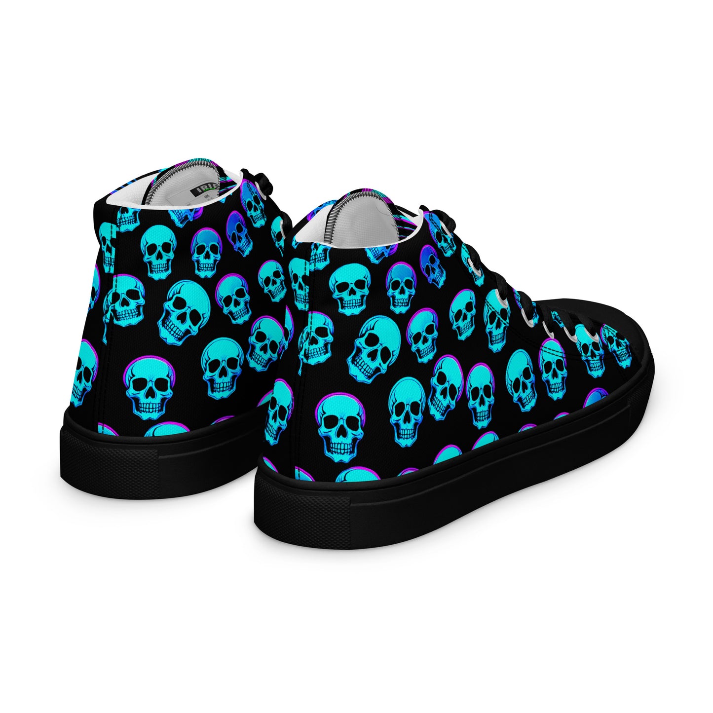 Men's Neon Skull High Top Canvas Shoes