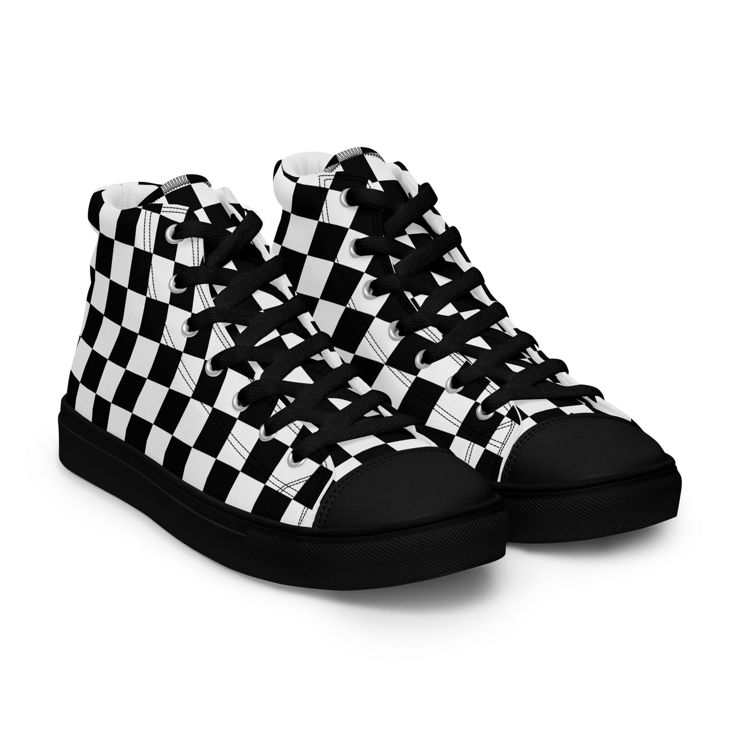 Men’s Checkered high top canvas shoes