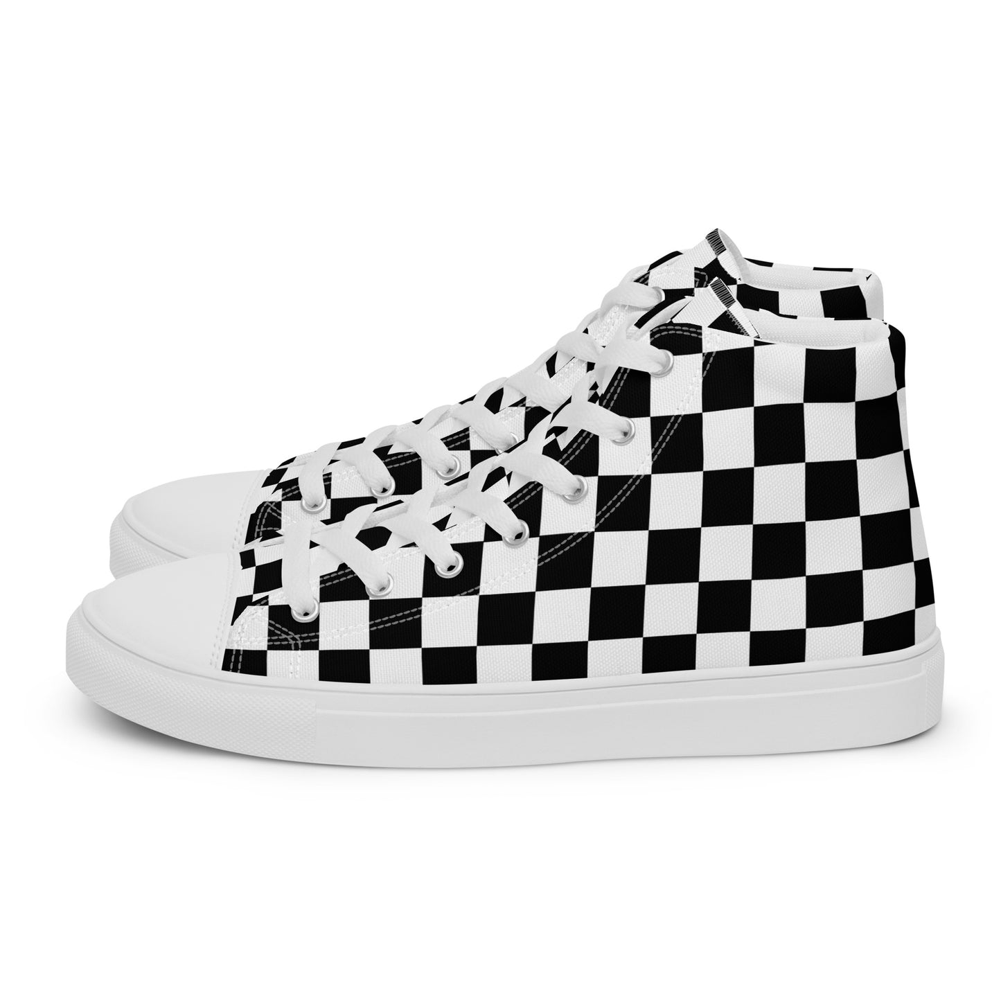 Men’s Checkered high top canvas shoes