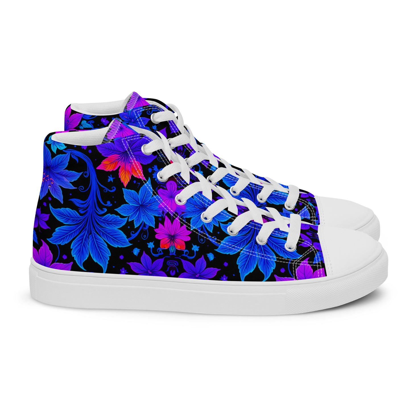 Men's Ultraviolet Floral high top canvas shoes