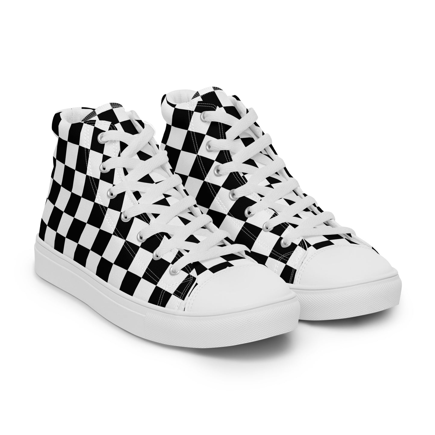 Men’s Checkered high top canvas shoes