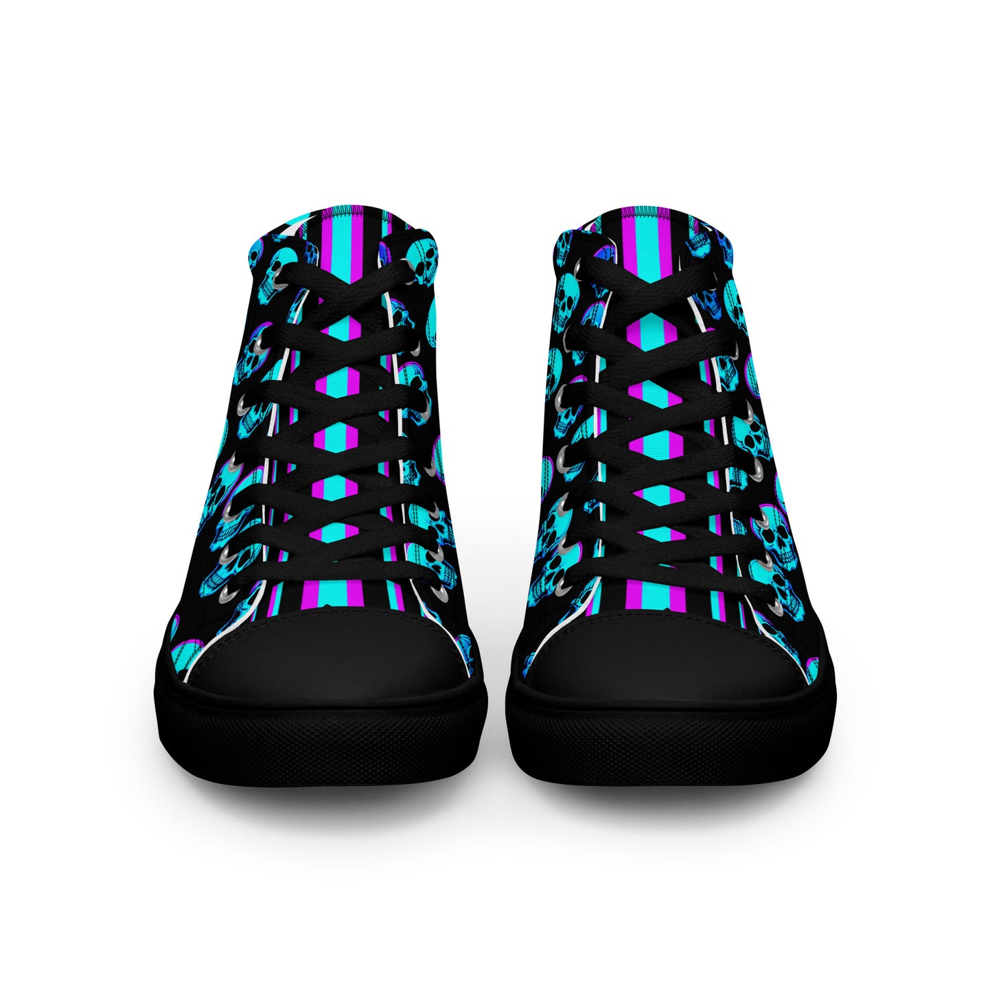 Women’s Neon Skull High Top Canvas Shoes