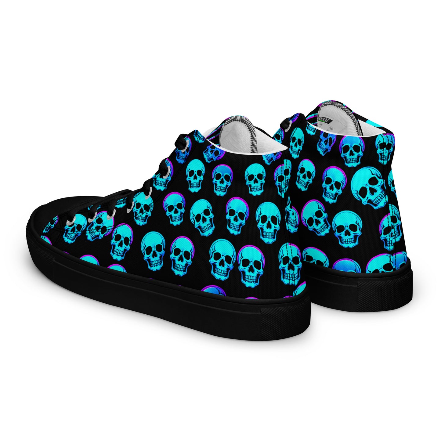 Women’s Neon Skull High Top Canvas Shoes