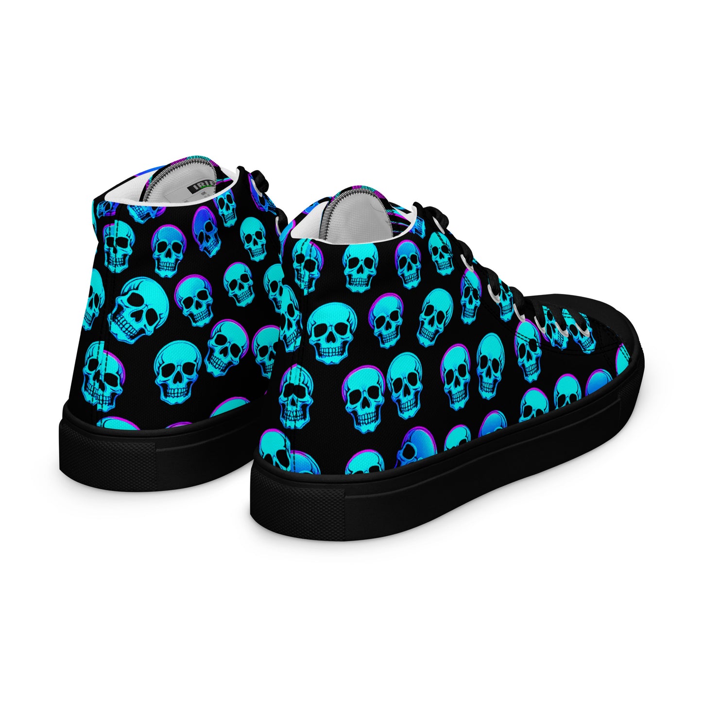 Women’s Neon Skull High Top Canvas Shoes