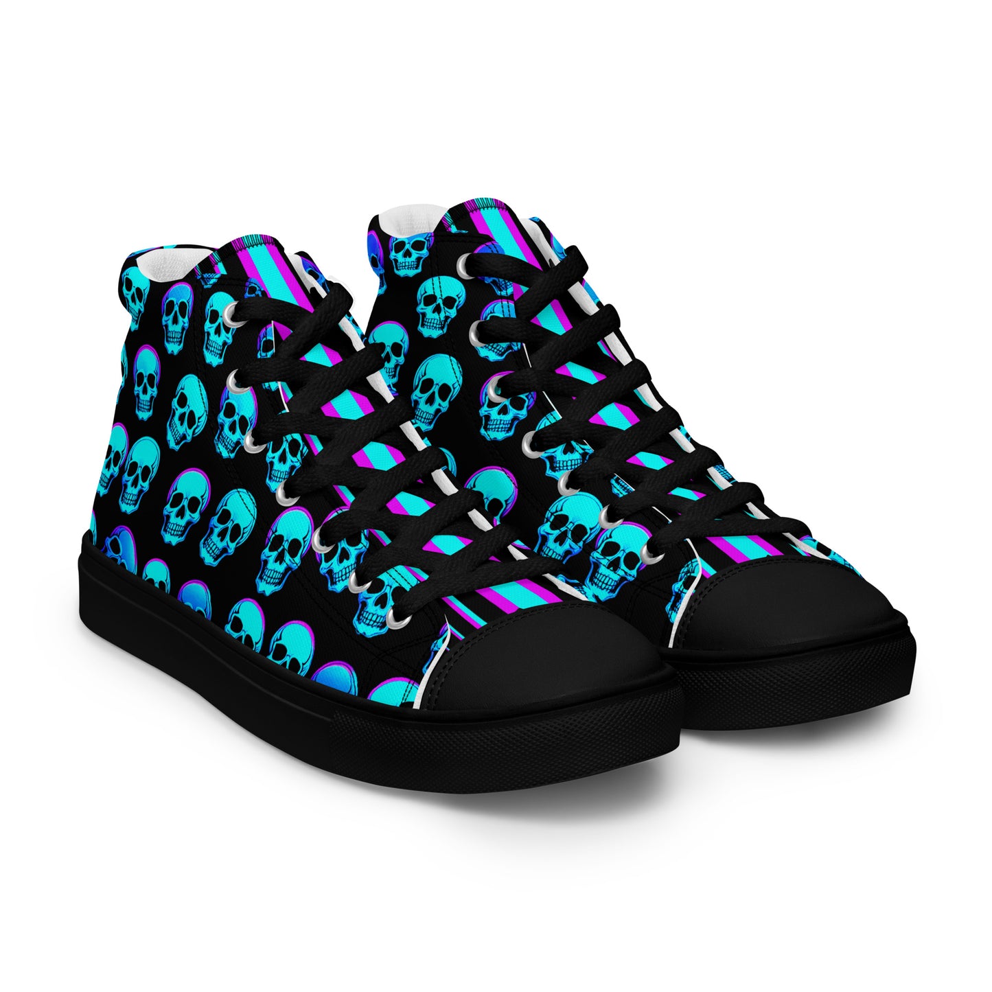 Women’s Neon Skull High Top Canvas Shoes