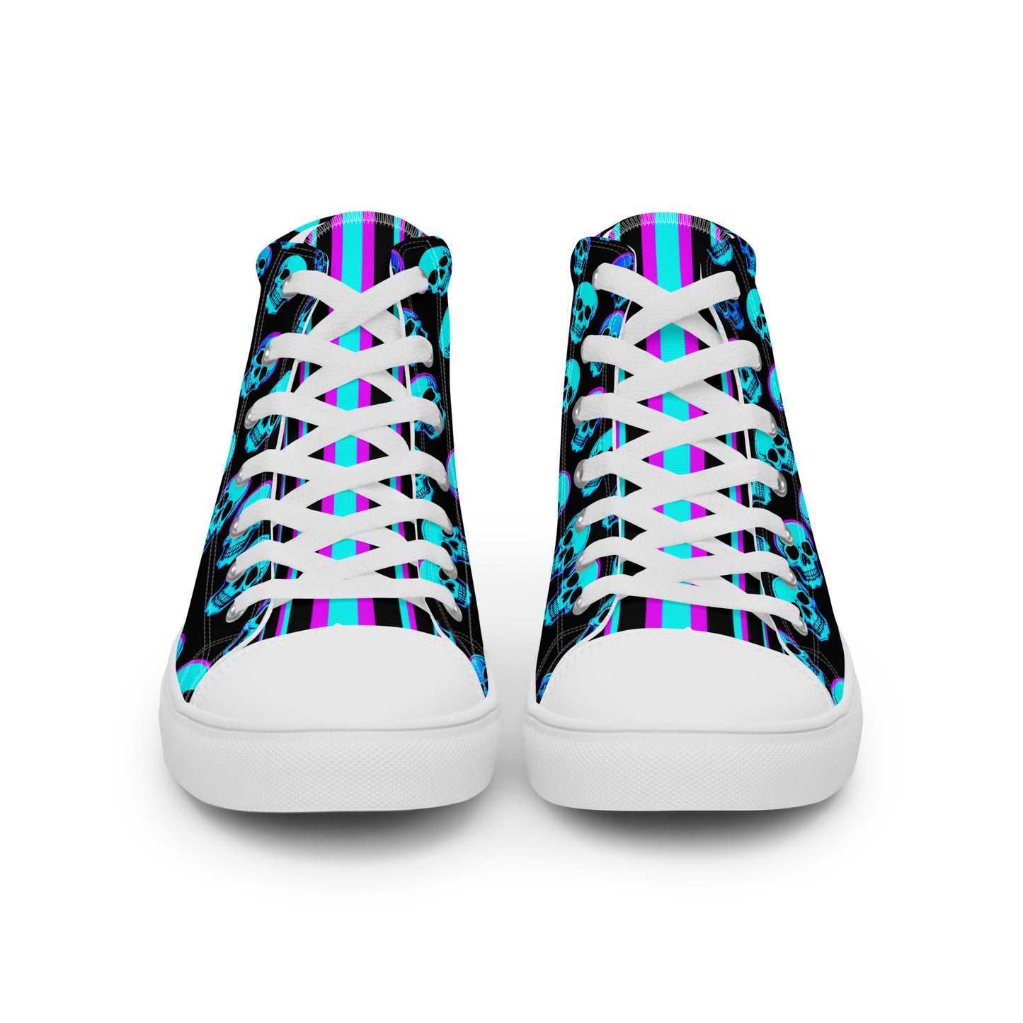 Women’s Neon Skull High Top Canvas Shoes