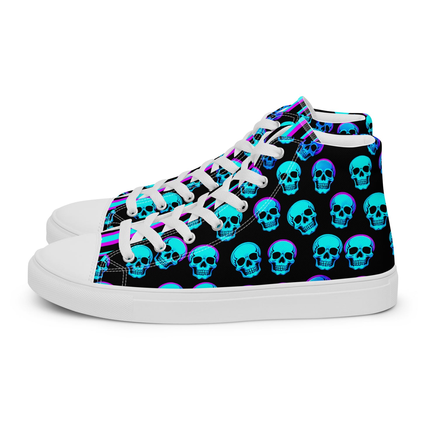 Women’s Neon Skull High Top Canvas Shoes