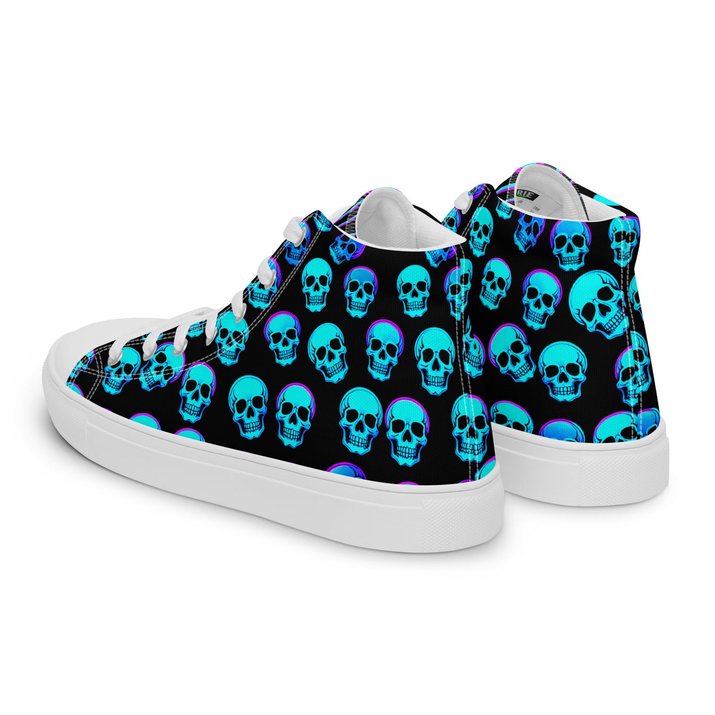 Women’s Neon Skull High Top Canvas Shoes