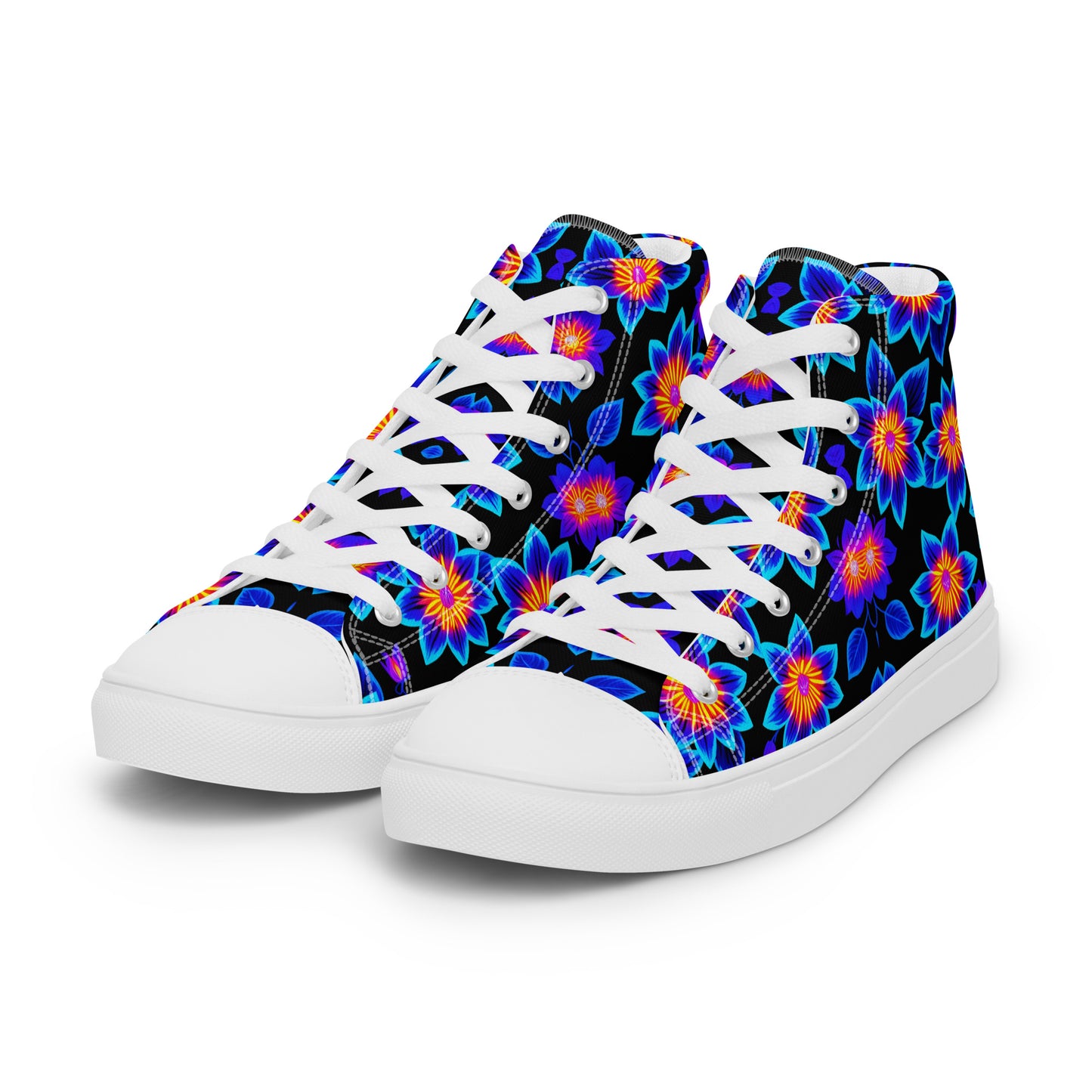 Women’s UV Flowers high top canvas shoes