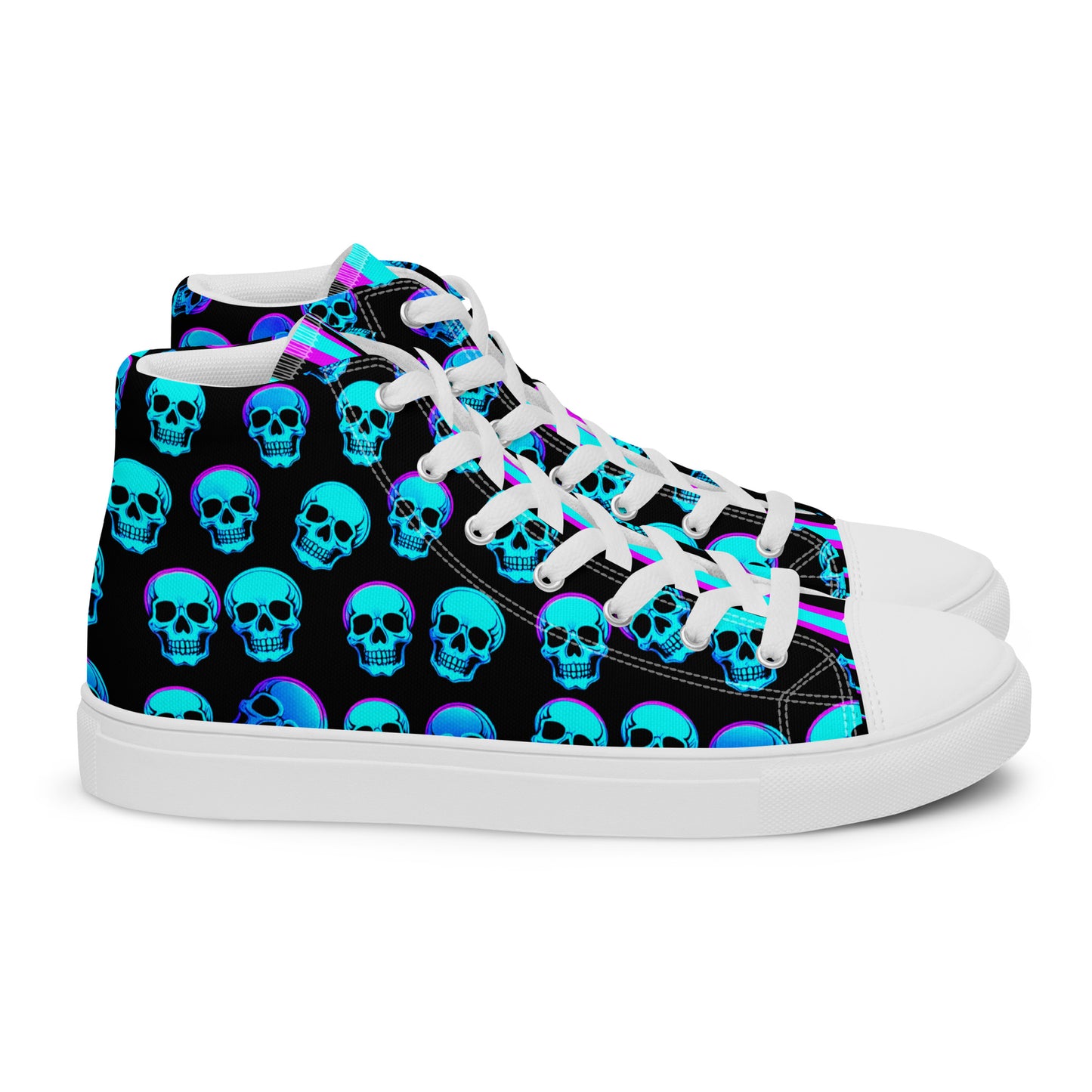 Women’s Neon Skull High Top Canvas Shoes