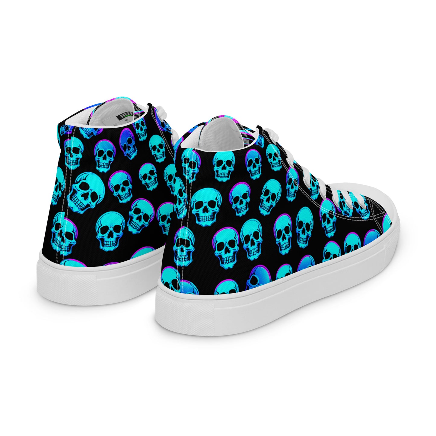 Women’s Neon Skull High Top Canvas Shoes